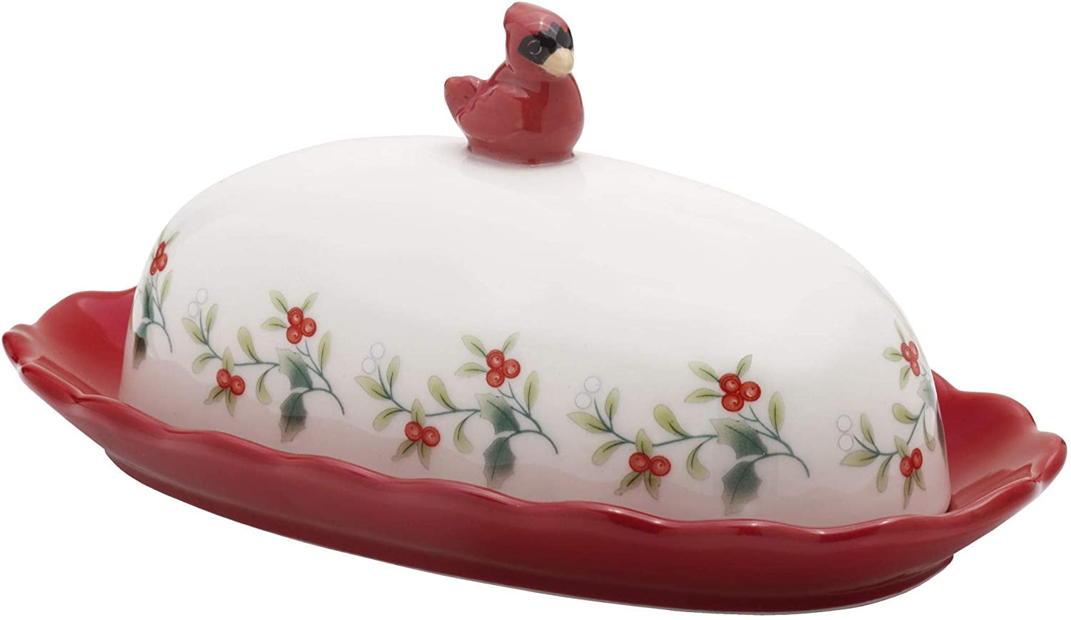 Pfaltzgraff Winterberry Cardinal Butter Dish