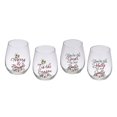 thumbnail image 1 of Pfaltzgraff Winterberry Glass Stemless Wine Sentiments Glasses Set of 4, 1 of 7