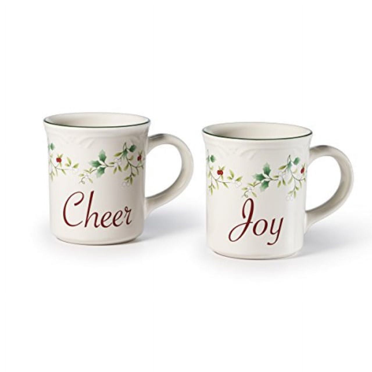 Pfaltzgraff Winterberry Stoneware 12 oz Sentiments Mug Set of 2