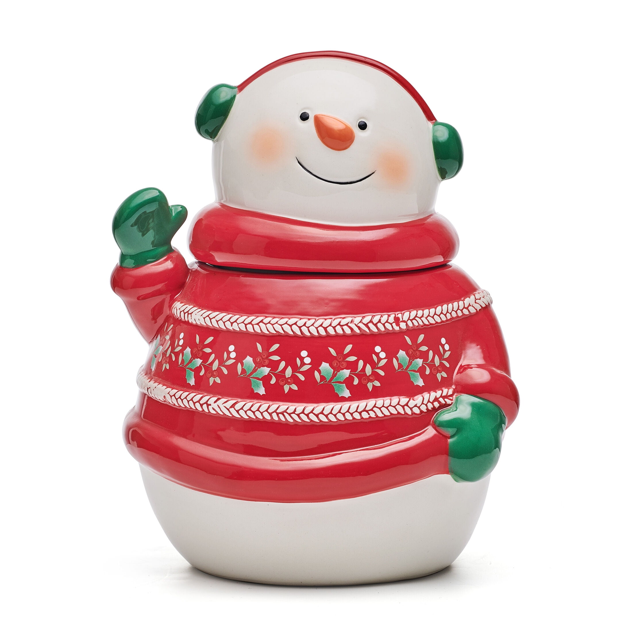 ジェンマ　Gemma MULTUTHONIZER for Kitchen Pfaltzgraff Winterberry Ceramic Snowman Cookie Jar 10in Festive