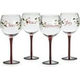 thumbnail image 1 of Pfaltzgraff Winterberry Wine Glasses with Sentiments, Set of 4, 1 of 8