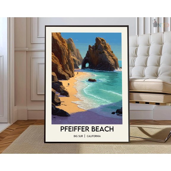 Pfeiffer Beach Wall Art Print, California Big Sur Shore Decor