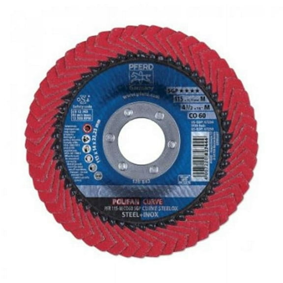 Pferd 4-0.5 x 0.87 in. Medium Polifan Curve Ceramic, Red