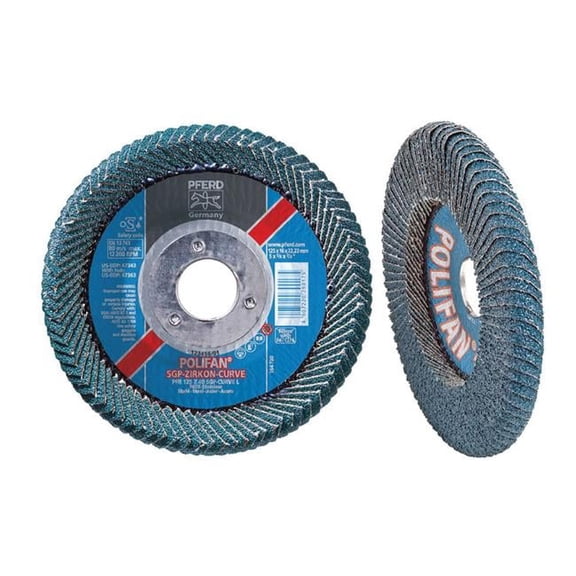 Pferd 4.5 x 0.88 in. Polifan Curve Zirc Alum Md Rd 40G