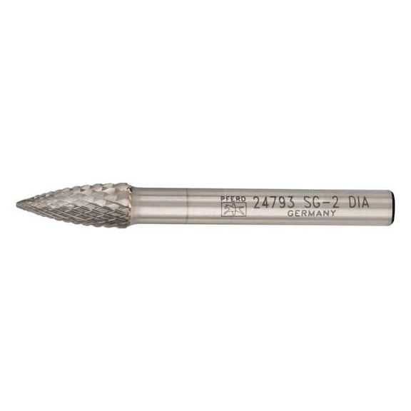 Pferd Carbide Bur,SCTI SG-2,1/4",Diamond Cut 24793