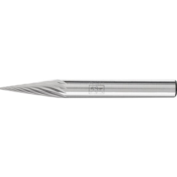 Cone (Pointed) Standard Cut Carbide Bur With 1/4" x 1/2" x 1/4" Shank - PFERD - 25201