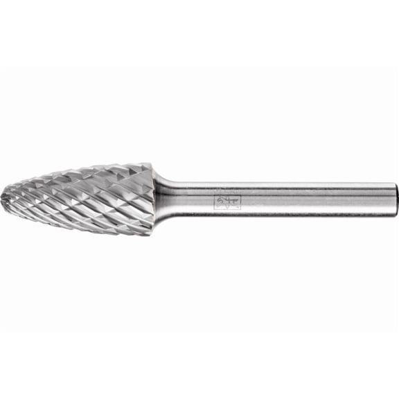 Pferd Carbide Burr Sf-5 Tree Shape Omni Double Cut 1/2 Inch X 1 Inch X 1/4 Inch Shank