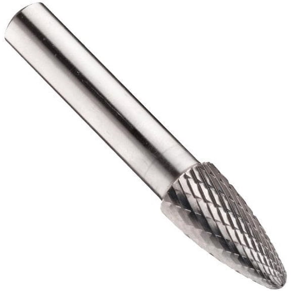 Pferd Carbide Tree/Radius Shaped Bur Bit, 1/2"Dia. x 1"L Cut, 3R Double Cut - 1 EA (419-22276)