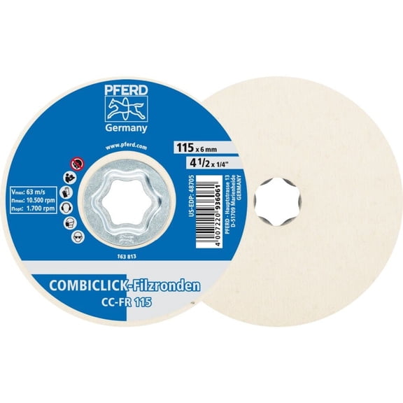 Pferd Combiclick Felt Disc, 4-1/2 Inch Diameter