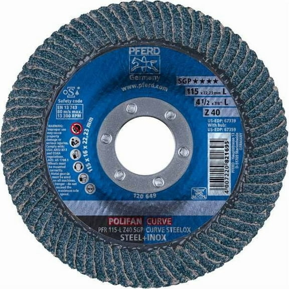 Pferd Fiber Disc,4 1/2 in Dia,7/8in Arbor 67339
