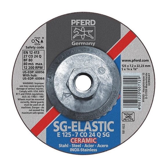 Pferd Grinding Wheel,T27,5x1/4x5/8-11 60064