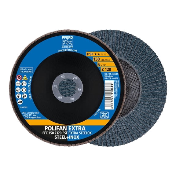 Pferd Polifan,PSF-Extra,Z120 T29,6"x7/8" 60644
