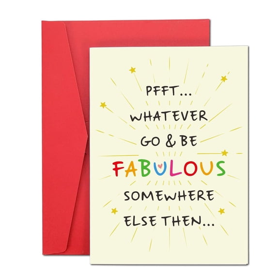 Pfft... Whatever Go & Be Fabulous Greeting Card – Fun Inspirational Card with Envelope – Perfect for Encouragement or Celebrations
