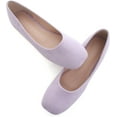 thumbnail image 1 of Pfhytec LU Flats for Women Comfortable Wide Width Square Toe Ballet Shoes Dressy Slip-ons Loafers, 1 of 5