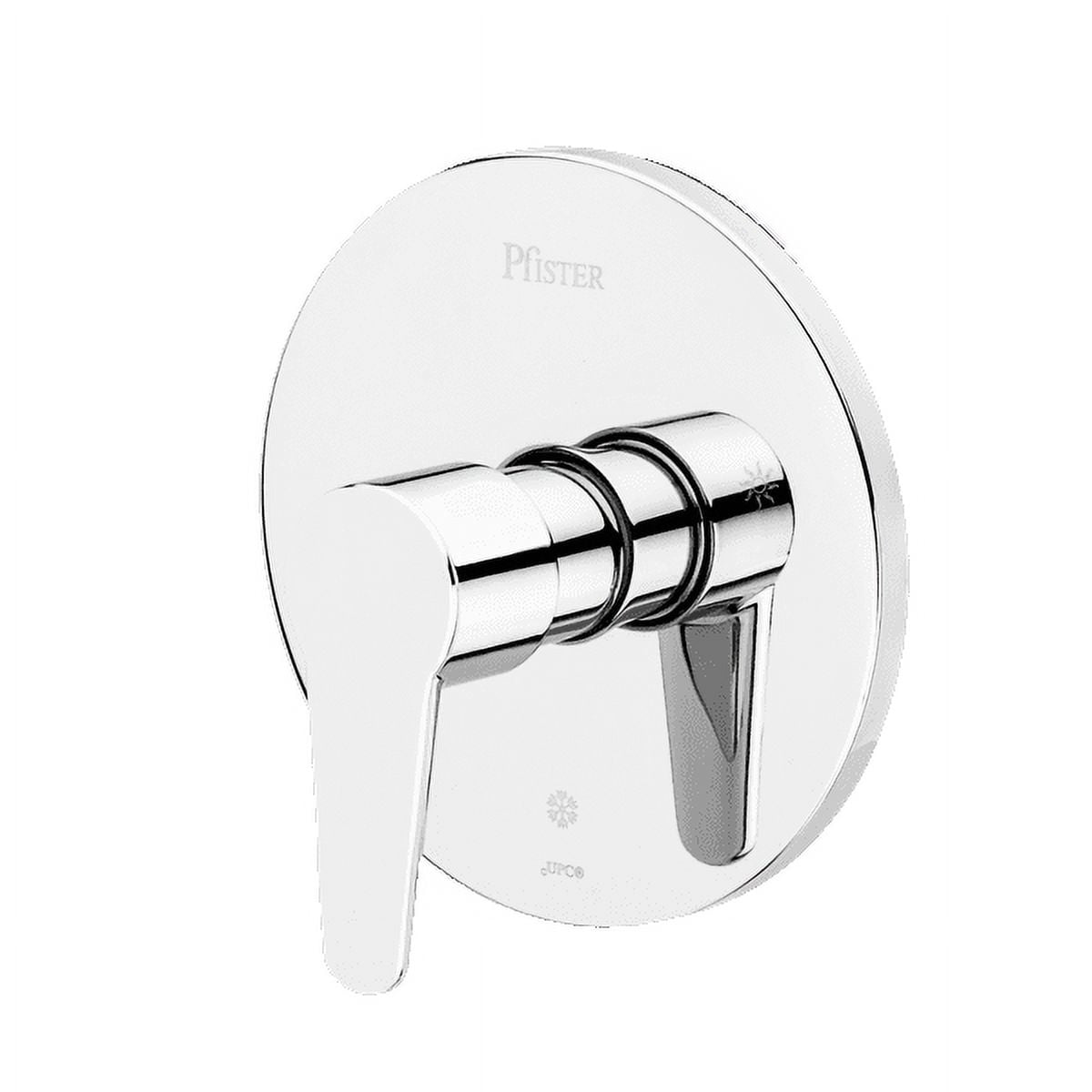 Polished Chrome Modern Single Handle Valve Trim