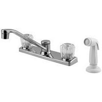 Pfirst Series 2-Handle Kitchen Faucet with White Side Spray in Polished Chrome