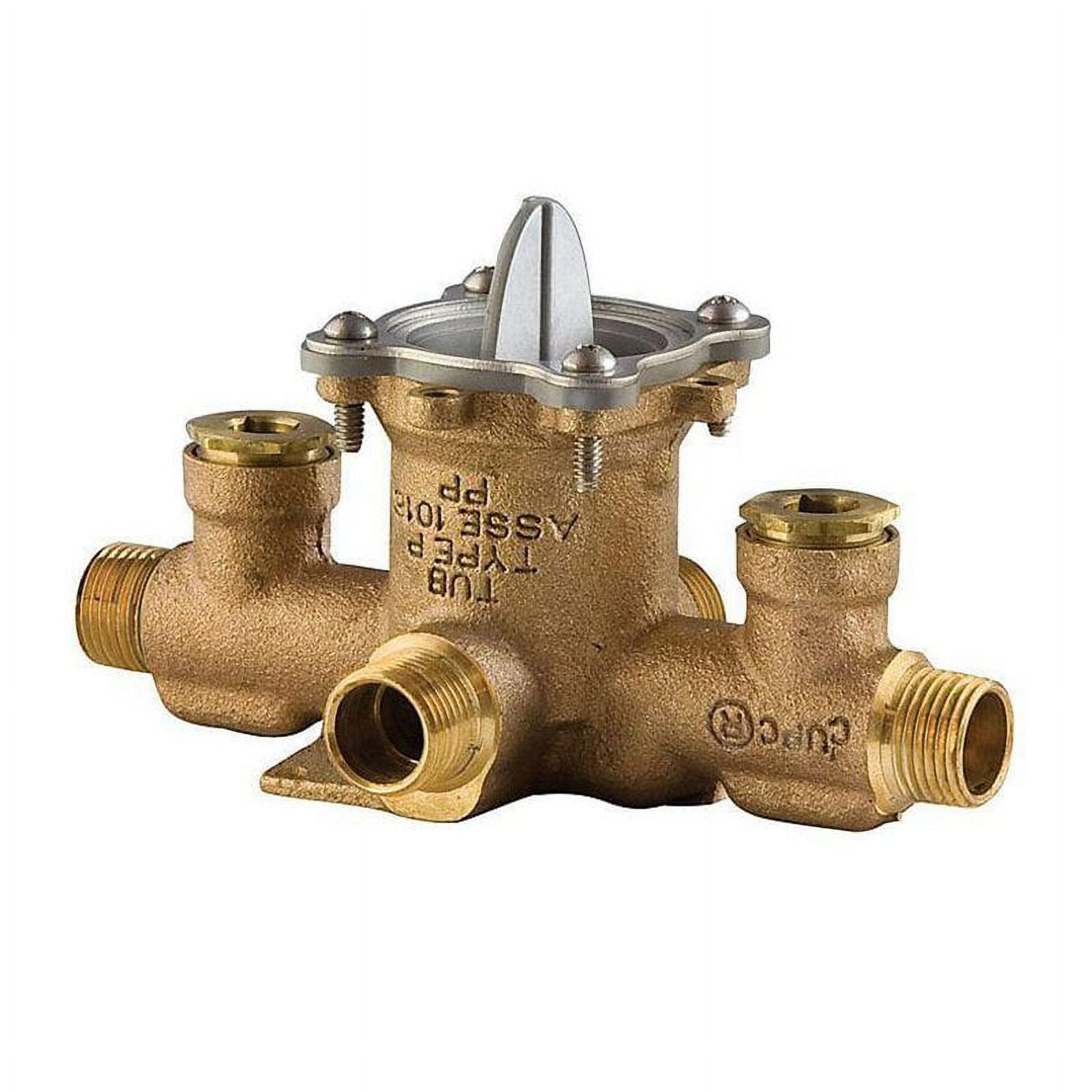 5-Inch Brass Tub and Shower Valve with Service Stops