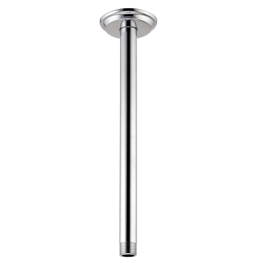 12-Inch Polished Chrome Ceiling Mounted Shower Arm and Flange