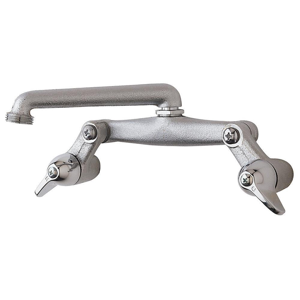 Polished Chrome Wall Mount Laundry Faucet with Blade Handles
