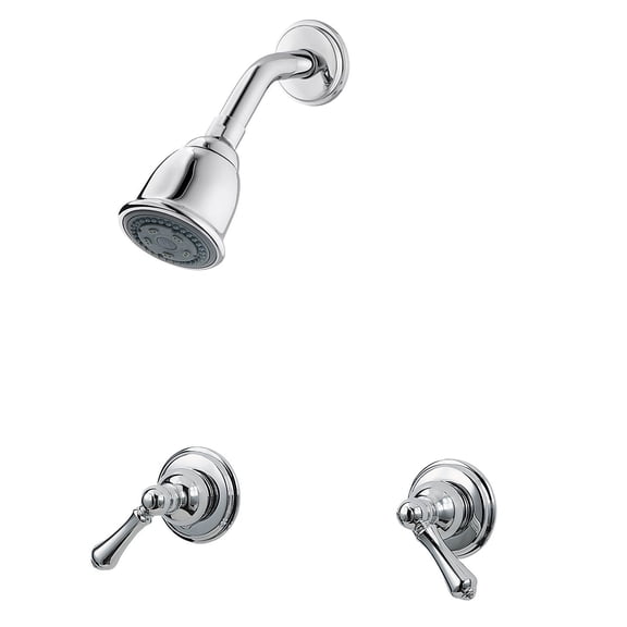 Pfister 2-Handle Tub&Shower Trim Kit with Metal Lever Handles in Polished Chrome