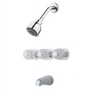 Pfister 3-Handle Tub & Shower Faucet with Metal Verve Knob Handles in Polished Chrome LG011120
