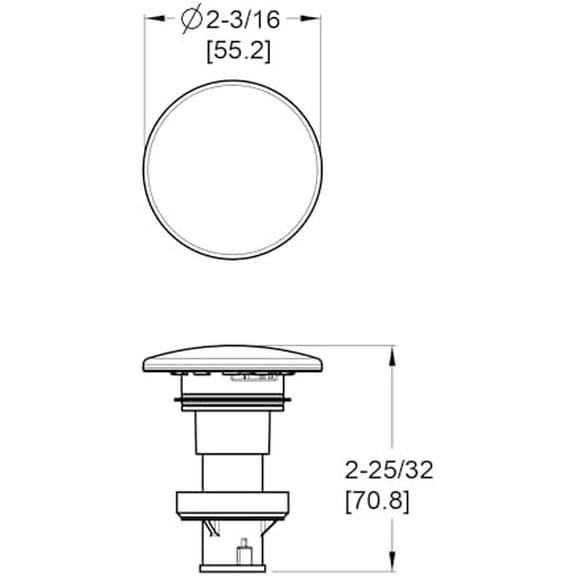 Pfister, 972-098J, Push & Seal Replacement Stopper, Brushed Nickel