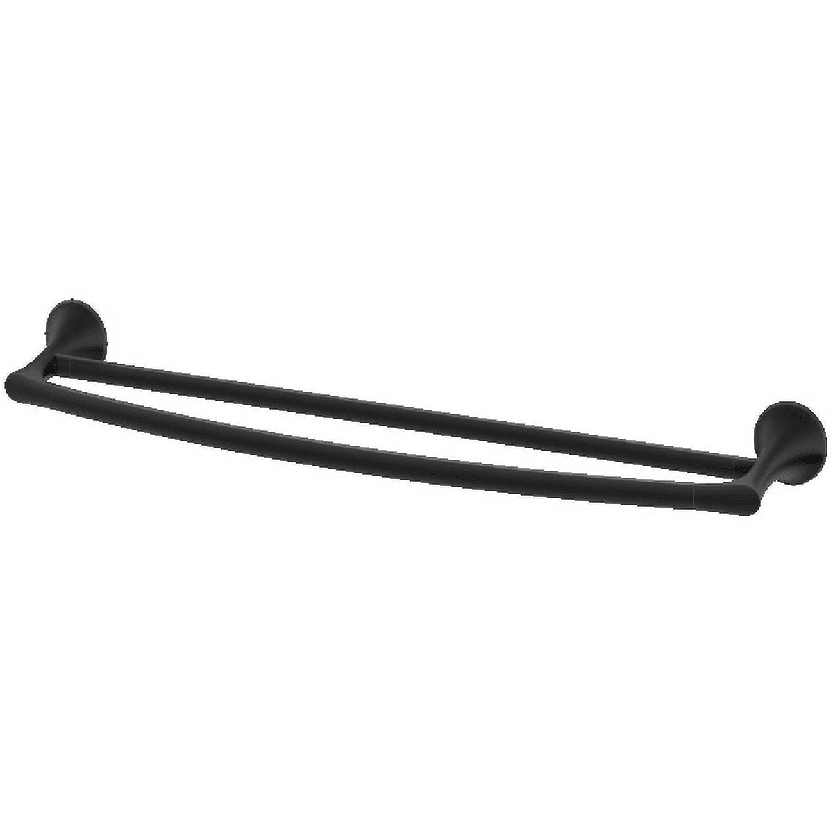 Rhen 26" Matte Black Double Wall Mounted Towel Bar