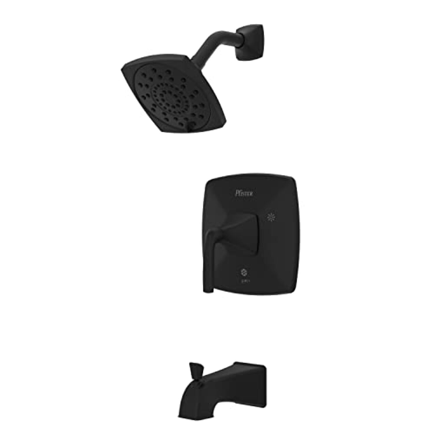 Bellance Matte Black Wall Mounted Tub and Shower Faucet Set