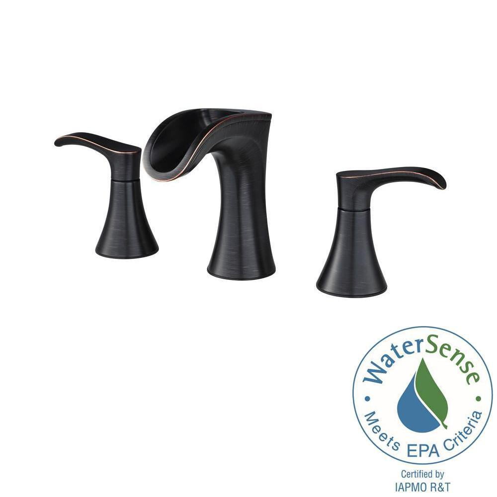 Tuscan Bronze 8-Inch Widespread Double Handle Bathroom Faucet