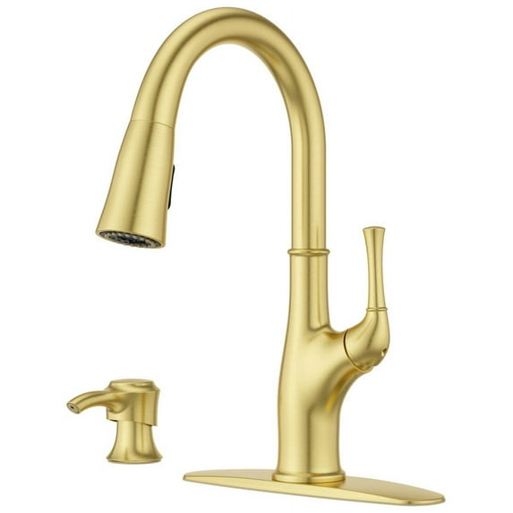 Pfister F-529-7Aw Alderwood 1.8 GPM Single Hole Pull Down Kitchen Faucet - Gold