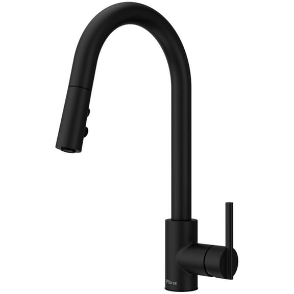 Pfister Gt529-Bi Brislin 1.8 GPM Single Hole Pull Down Kitchen Faucet - Black