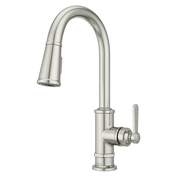Pfister Gt529-Td Port Haven 1.8 GPM Single Hole Pull Down Kitchen Faucet - Stainless Steel