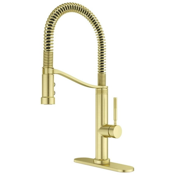 Pfister Gt529bru Bruton 1.8 GPM Single Hole Pre-Rinse Pull Down Kitchen Faucet - Gold