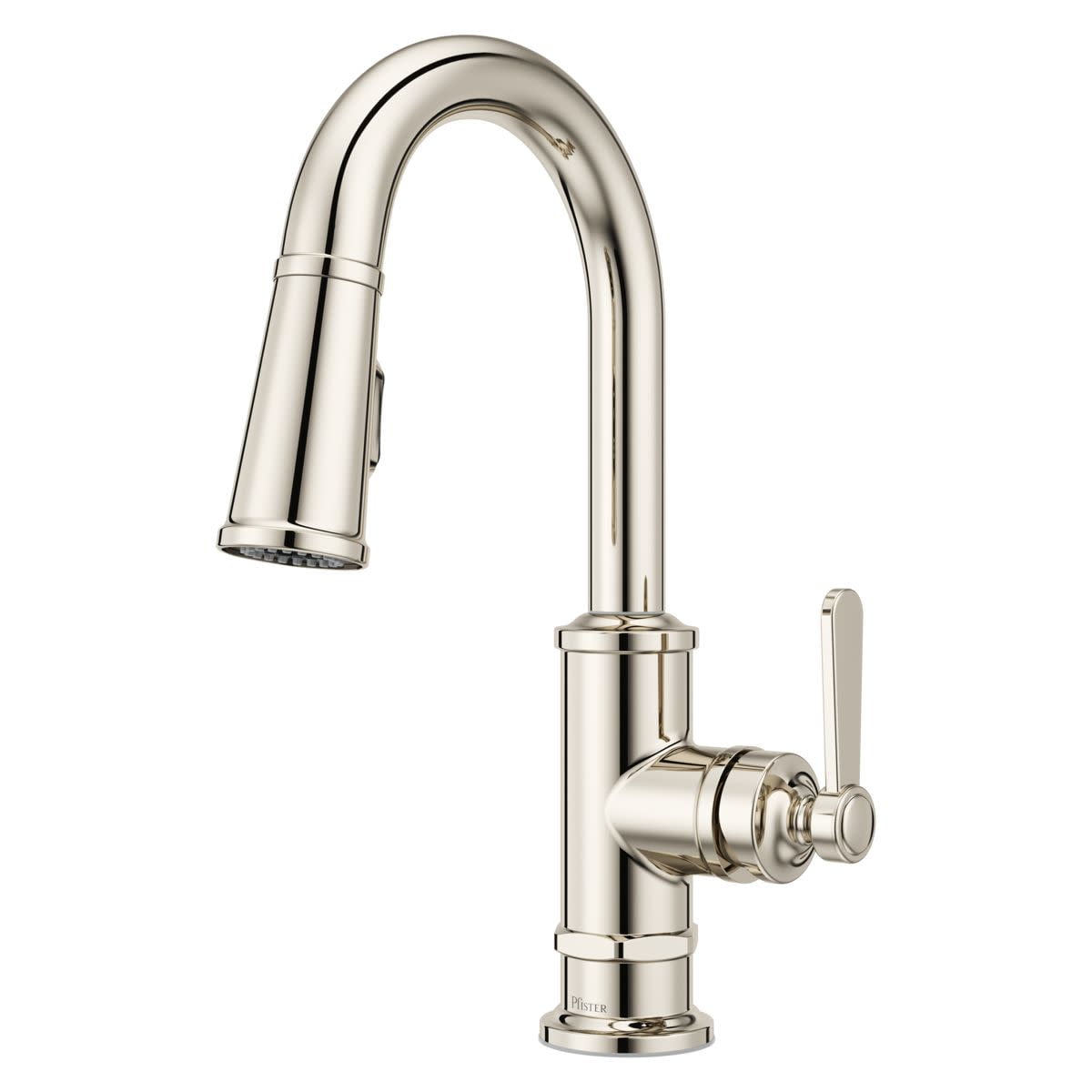 Polished Nickel Single Handle Pull Down Kitchen Faucet with Spray