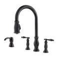thumbnail image 1 of Pfister Hanover 2-Handle Pull-Down Kitchen Faucet with Soap Dispenser in Tuscan Bronze, 1 of 5