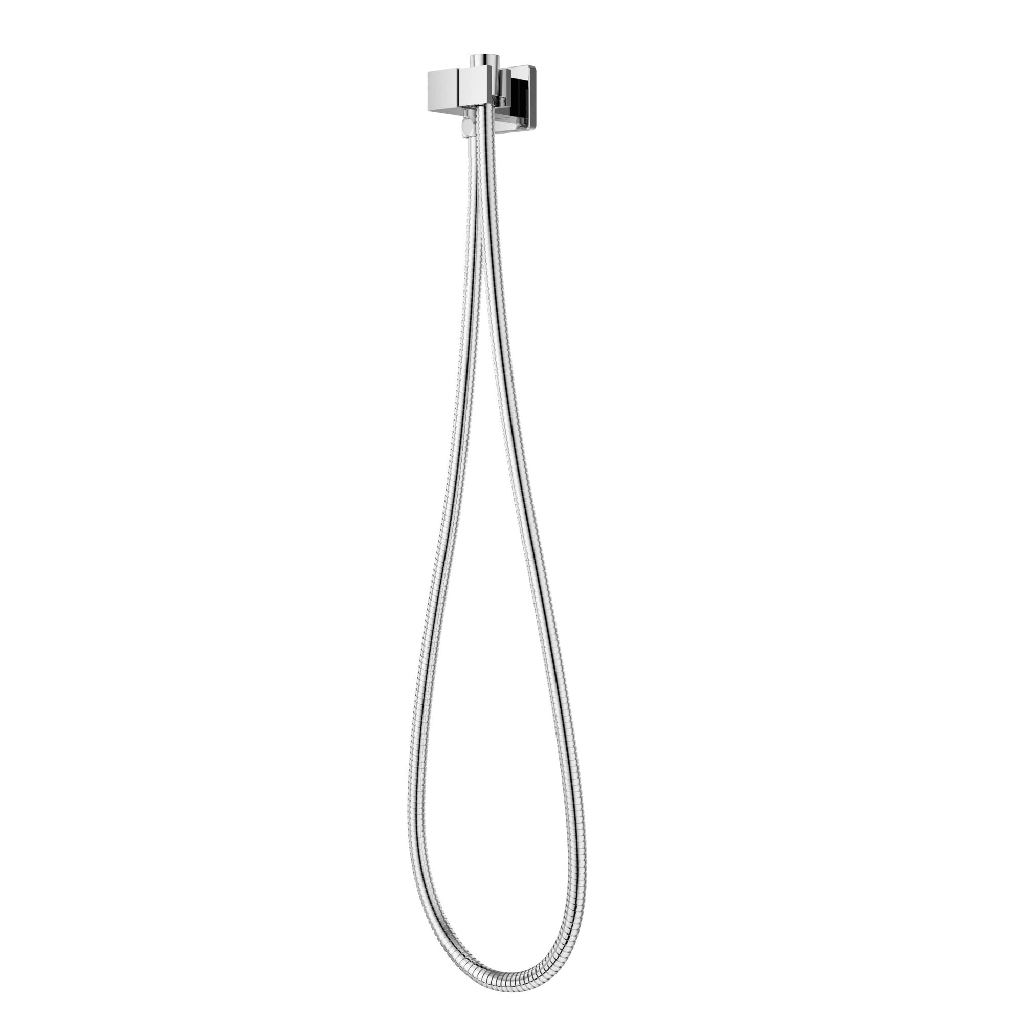 Polished Chrome Modern Square Wall-Mounted Handshower Holder