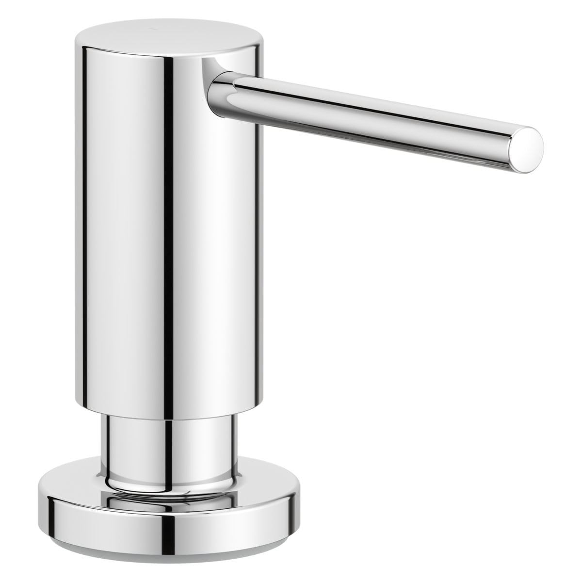 Polished Chrome Modern Kitchen Soap Dispenser with Spring Loaded Feature