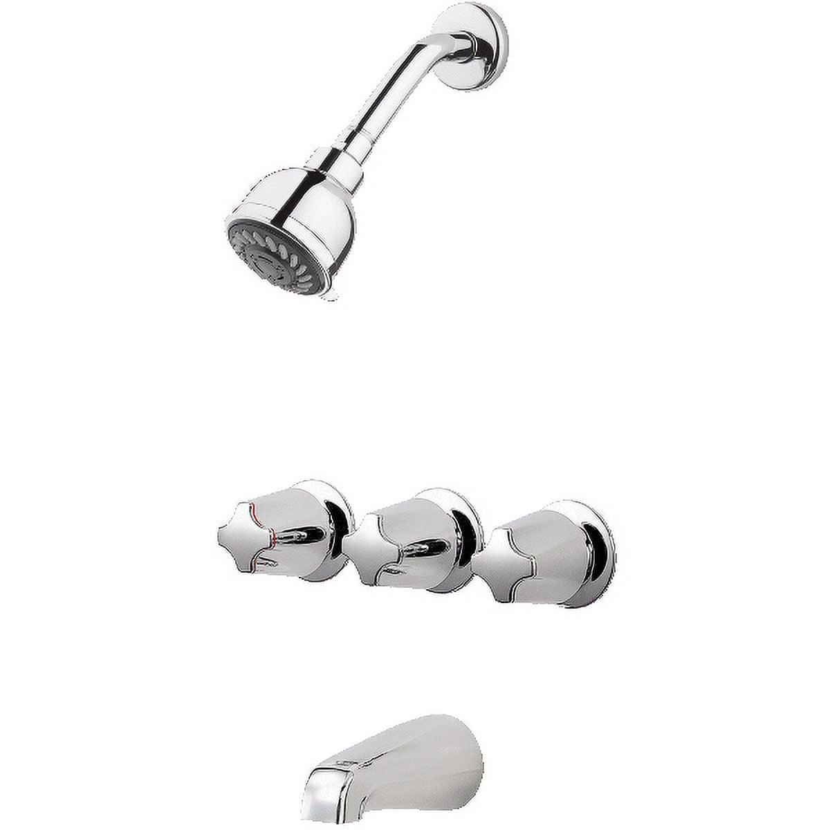 Polished Chrome Dual Function Tub and Shower Faucet Set