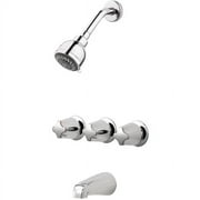 Pfister LG013110 Pfister 3-Handle Tub & Shower Faucet with Metal Knob Handles in Polished Chrome