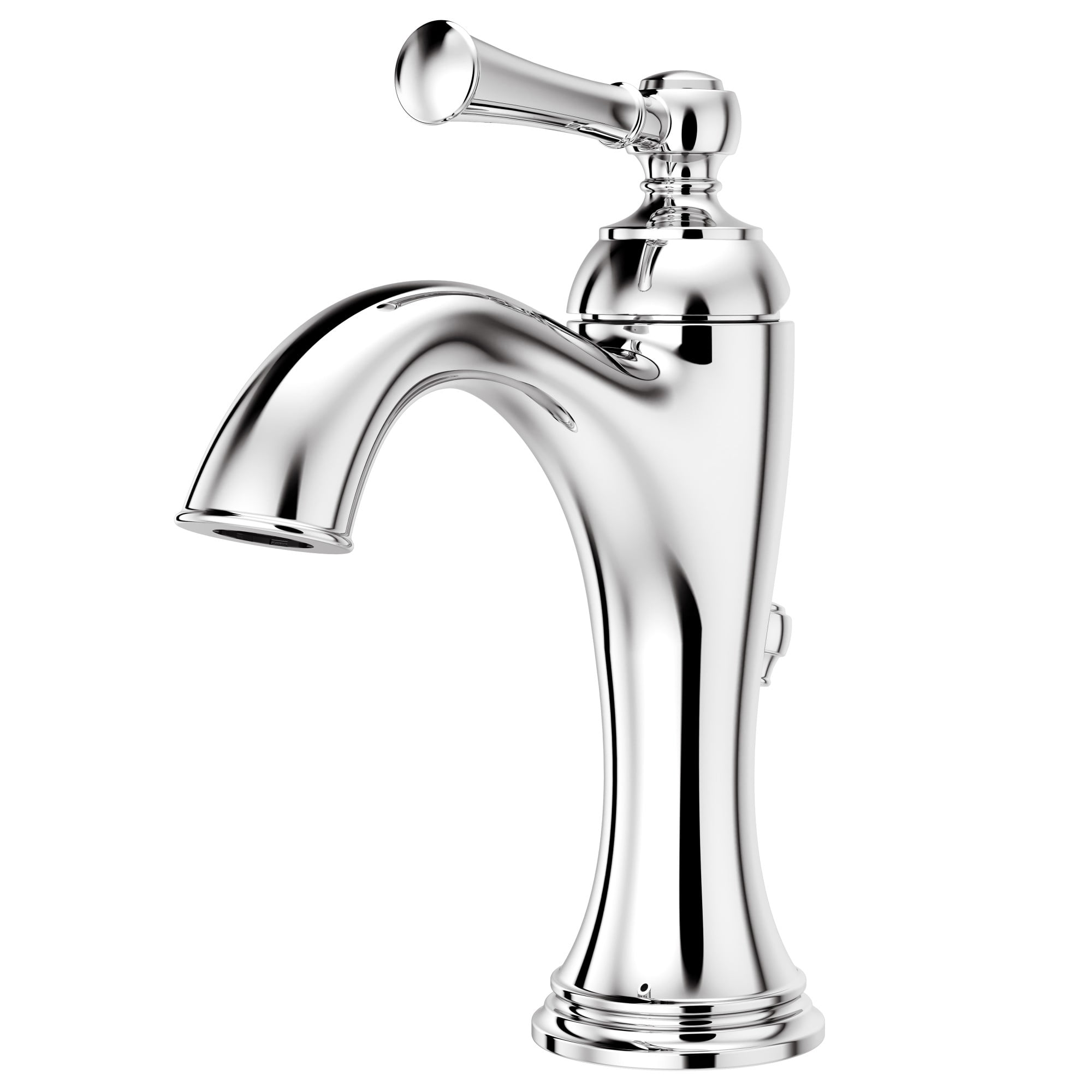 Polished Chrome Single Hole Bathroom Faucet with Drain Assembly
