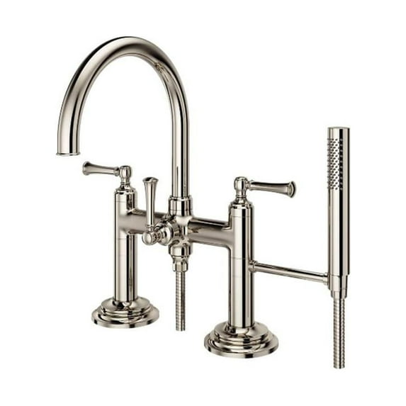 Pfister LG6-2TBD Tisbury Deck Mount Tub Filler with Hand Shower, Polished Nickel