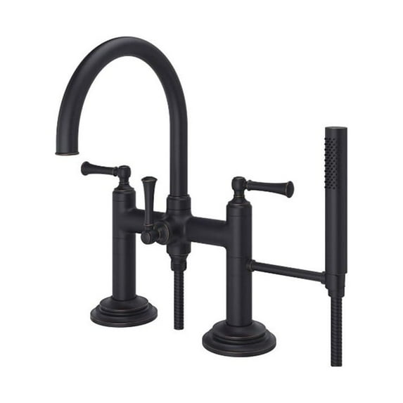 Pfister LG6-2TBY Tisbury Deck Mount Tub Filler with Hand Shower, Tuscan Bronze