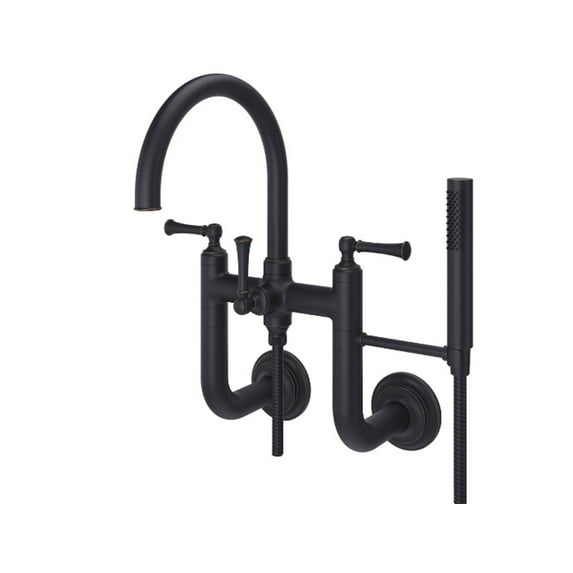 Pfister LG6-3TBY Tisbury Wall Mount Tub Filler with Hand Shower, Tuscan Bronze