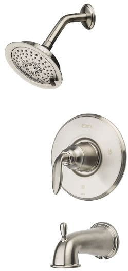 Brushed Nickel Wall Mounted Tub and Shower Faucet Set
