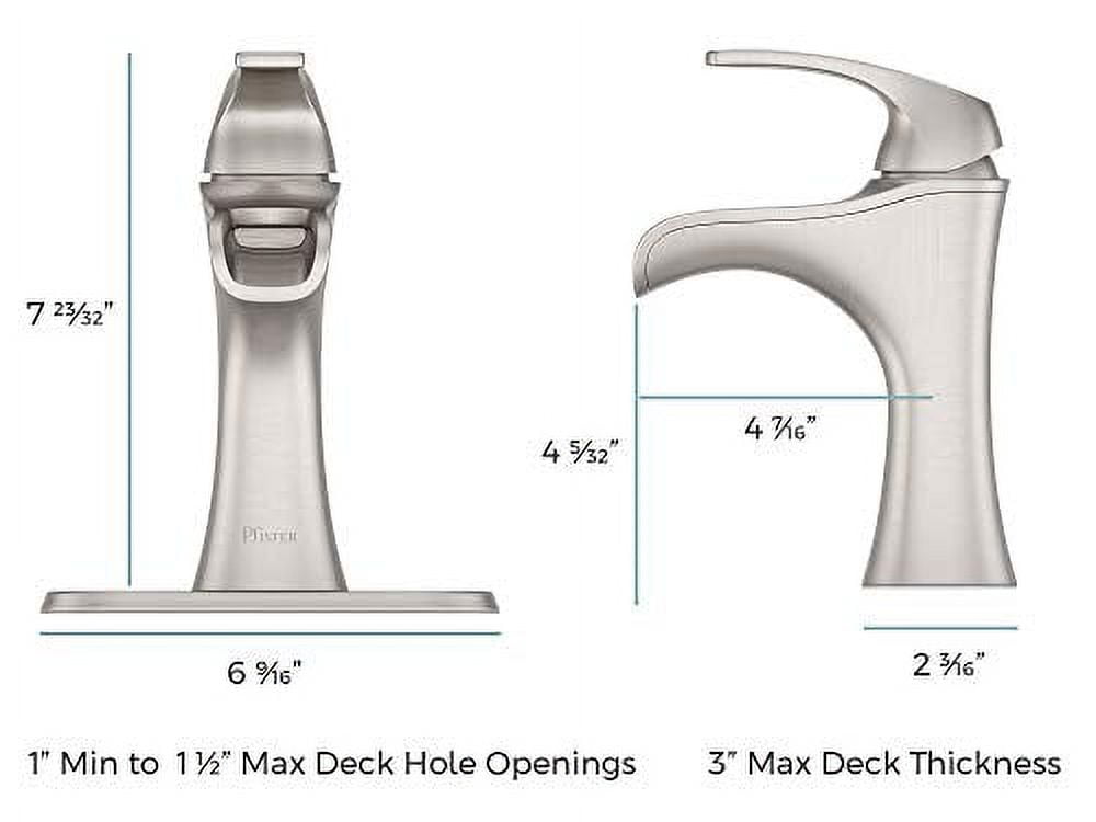 Brushed Nickel Single Handle Mid Arc Bathroom Faucet