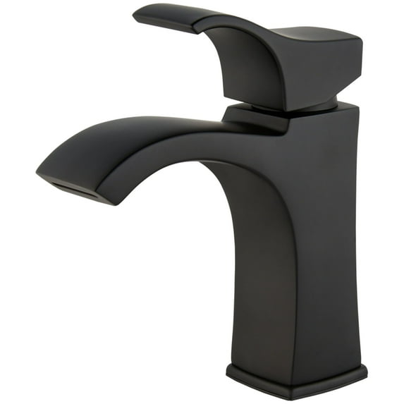 Pfister Venturi 4 Inch Ribbon Spout Centerset Single-Handle Bathroom Faucet, Matte Black