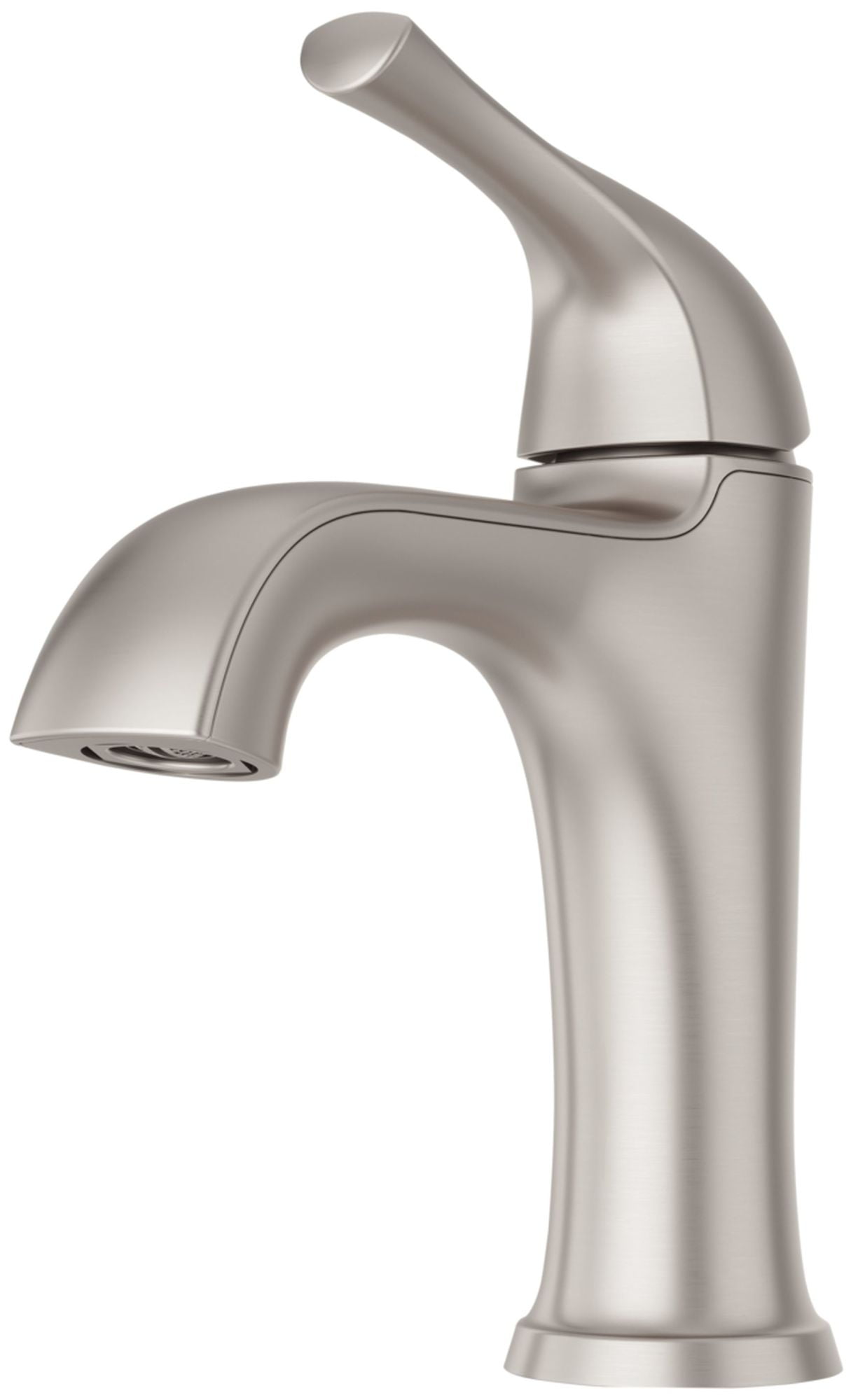 Brushed Nickel Single Hole Bathroom Faucet with Spot Defense