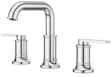 Polished Chrome Widespread Bathroom Faucet with Dual Lever Handles
