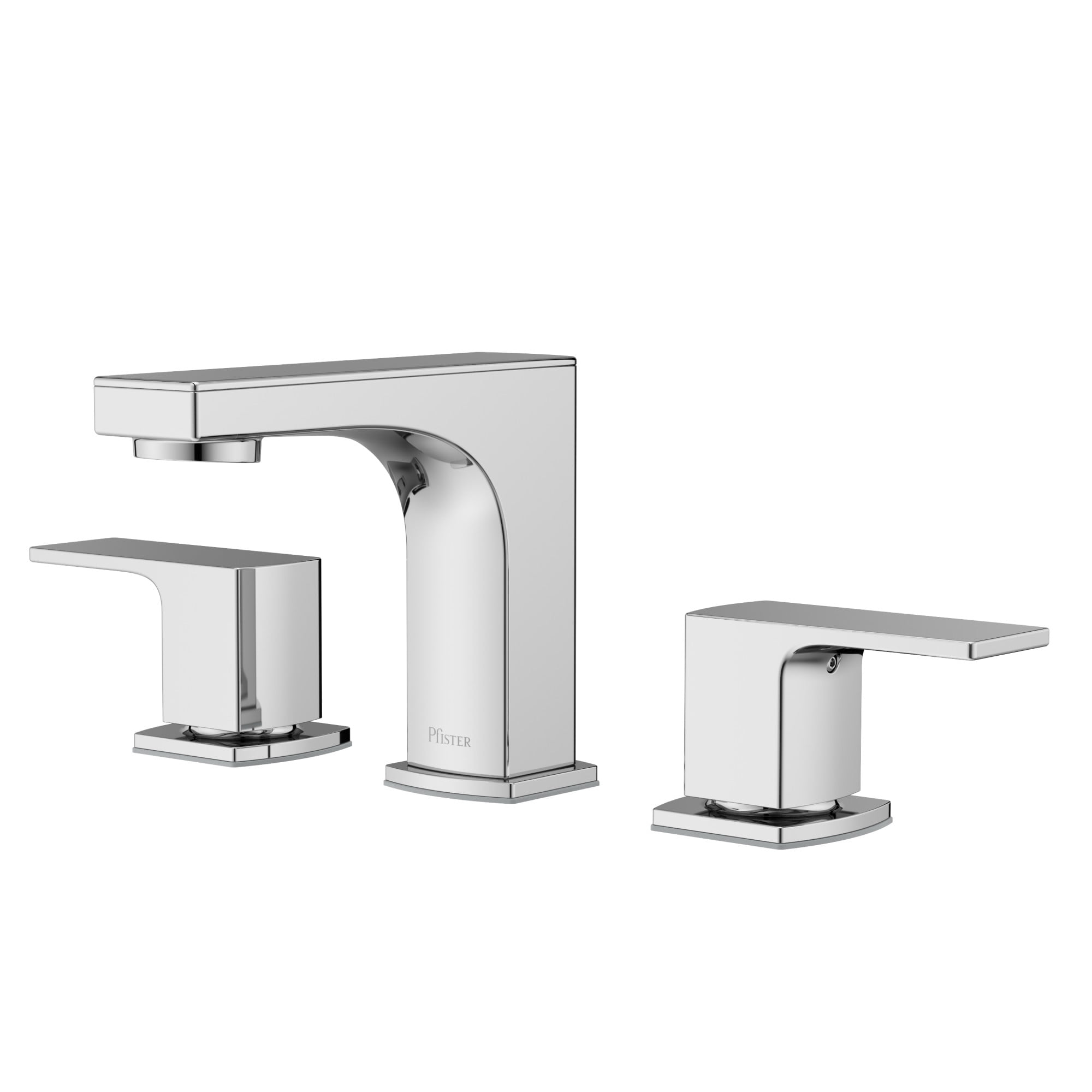 Polished Chrome Modern Widespread Bathroom Faucet Set