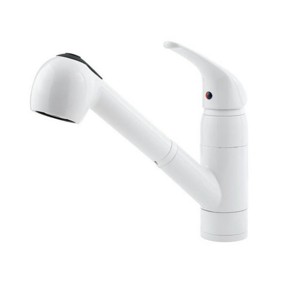 Pfister Pfirst Series 1-Handle Pull-Out Kitchen Faucet in White